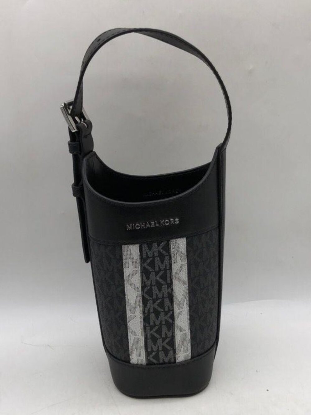 Michael Kors Signature Wine Bottle Holder Bucket Bag - Black/Grey